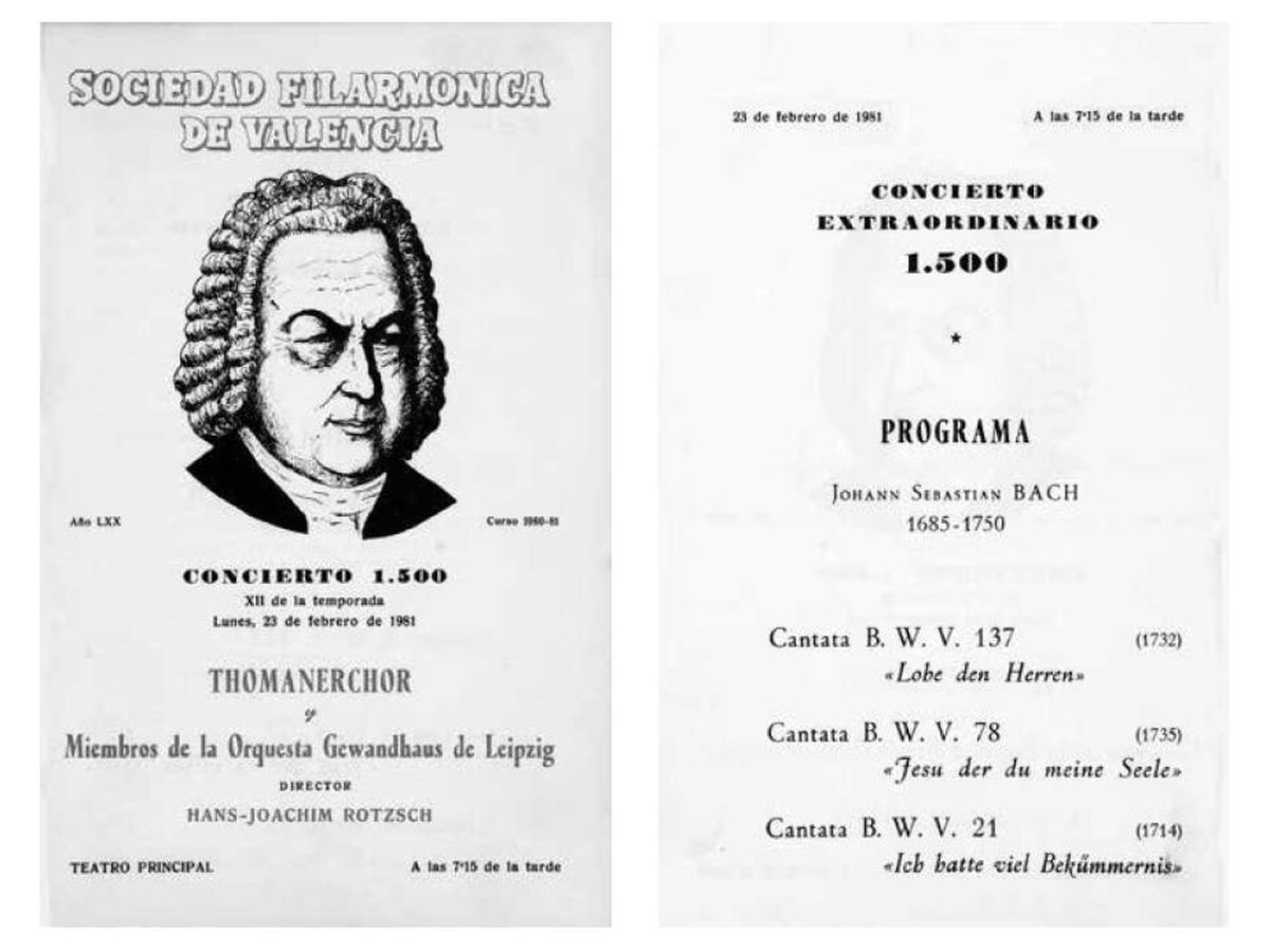 Foto: Cartel del concierto que la Sociedad Filarmónica de Valencia ofreció el 23 de febrero de 1981. (Cedida)