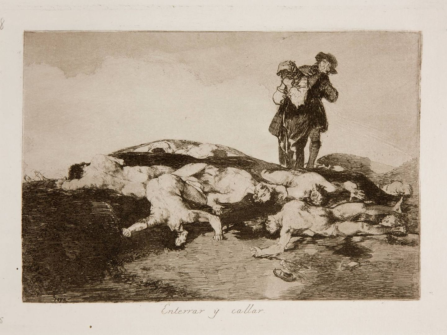 'Enterrar y callar', (de la serie 'Desastres de la guerra'). Francisco de Goya, 1810-1814. Museo del Prado.