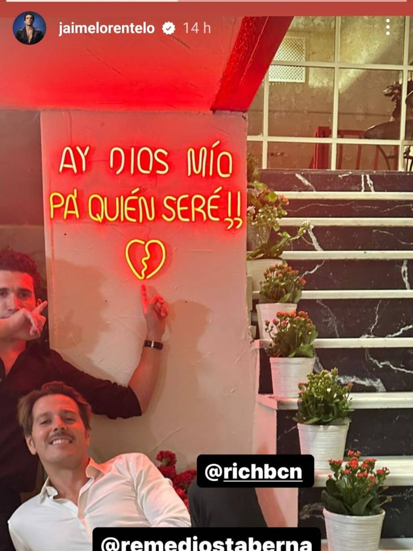 Un mensaje que causó sensación entre los invitados, incluido Jaime Lorente. (Instagram/@jaimelorentelo)