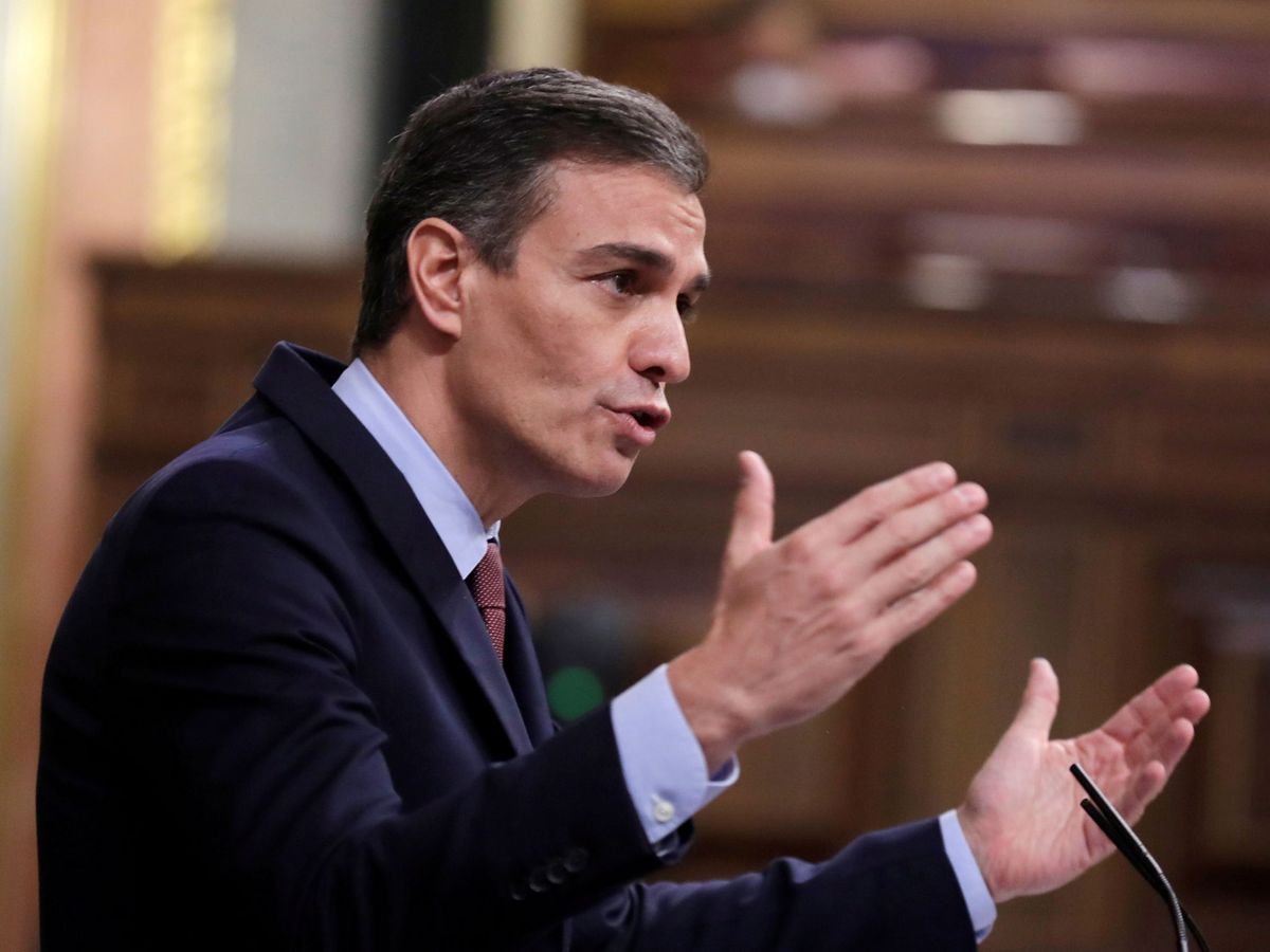 Foto: Pedro Sánchez durante su intervención en el debate de la moción de censura. (Reuters)