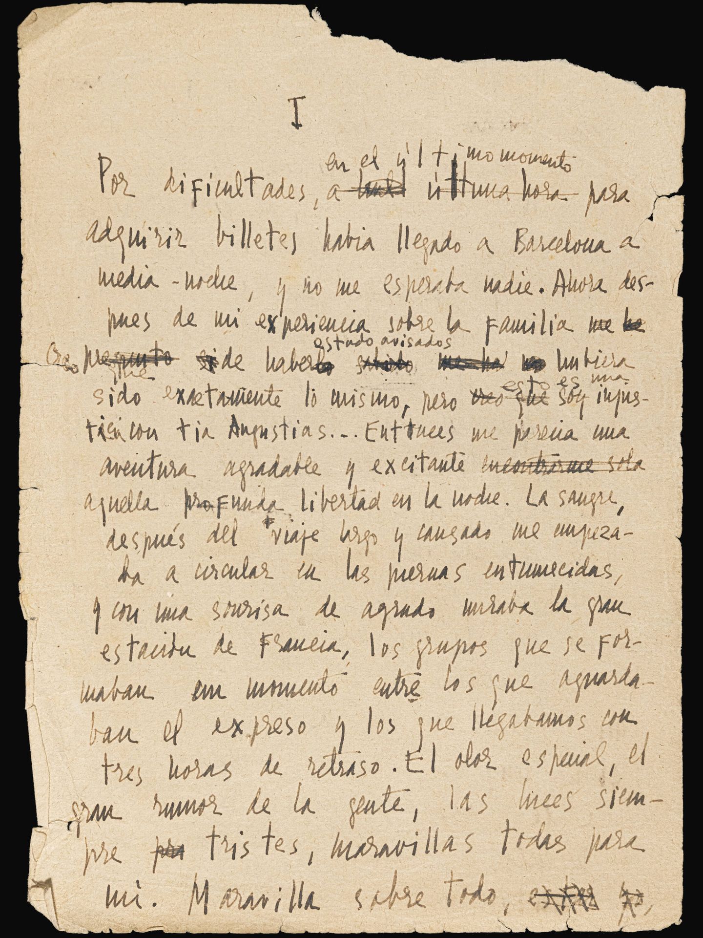 Manuscrito de 'Nada'. (Instituto Cervantes)