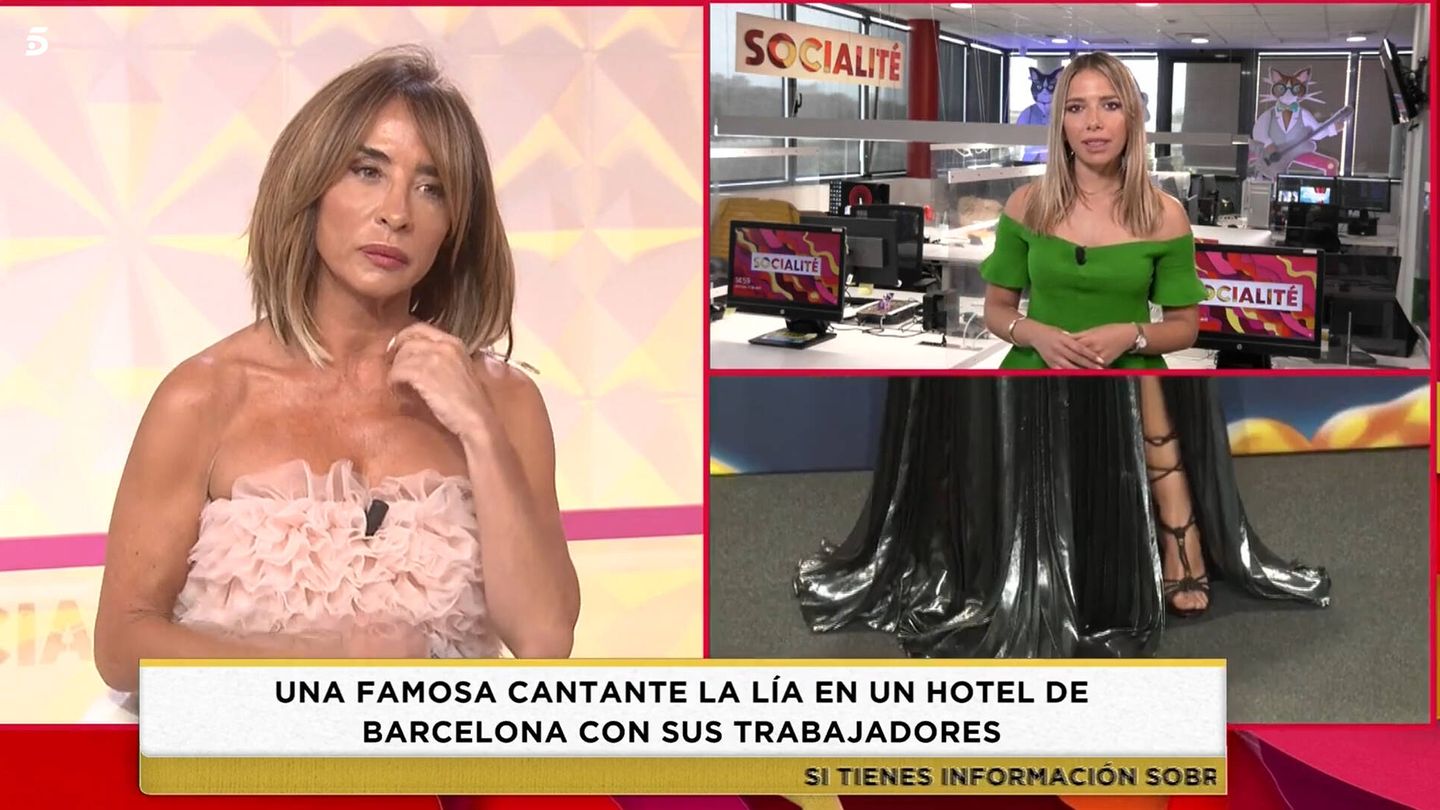 María Patiño, presentadora de 'Socialité'. (Mediaset)