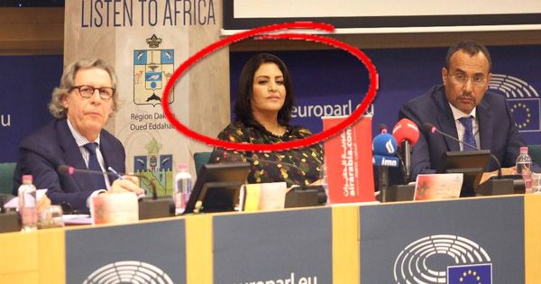 Foto: Kaoutar Fal, durante su comparecencia en el Parlamento Europeo.