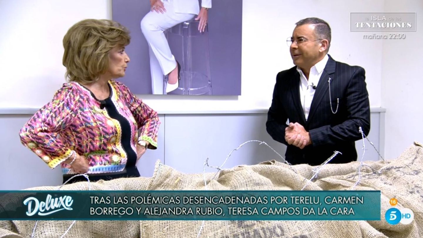 María Teresa Campos y Jorge Javier, en 'Sábado Deluxe'. (Telecinco).