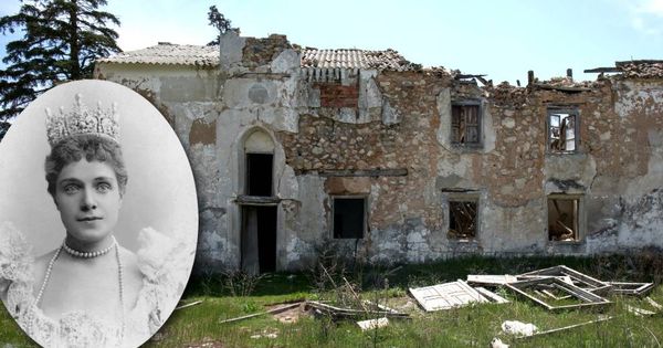 Foto: La infanta Eulalia y su casa en ruinas. (Montaje EC)
