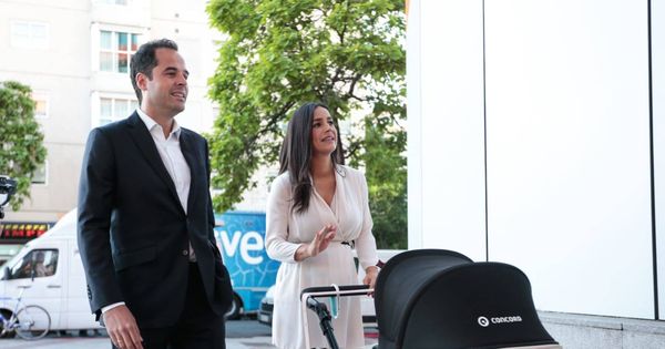 Foto: Ignacio Aguado y Begoña Villacís a su llegada a la sede de Ciudadanos. (Ciudadanos)