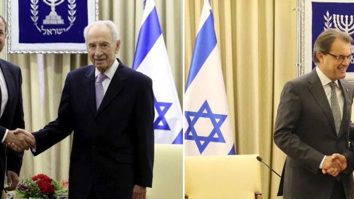 Israel cede ante Mas y retira la bandera española durante su cita con Shimon Peres