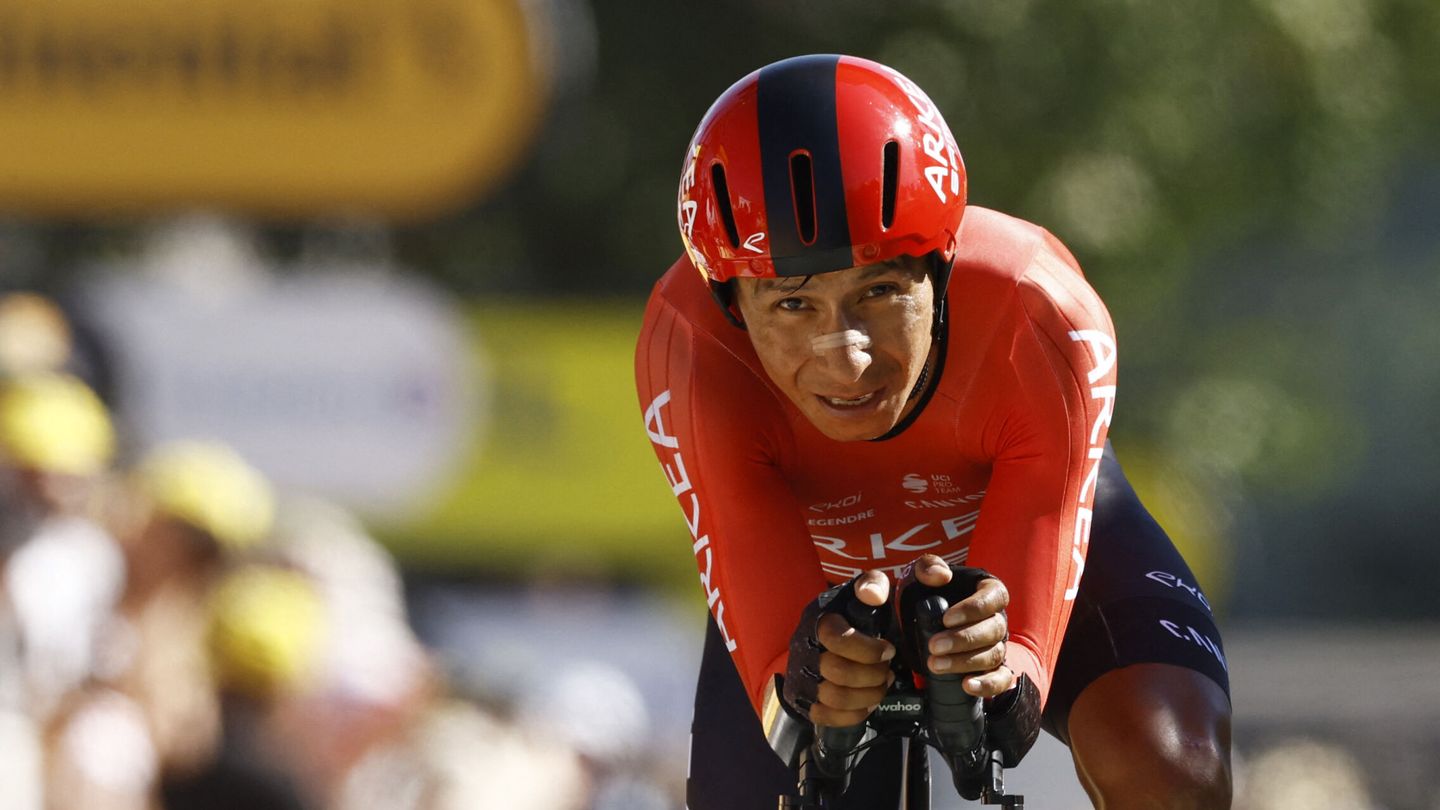 Nairo Quintana, en acción en el Tour. (Reuters/Christian Hartmann)
