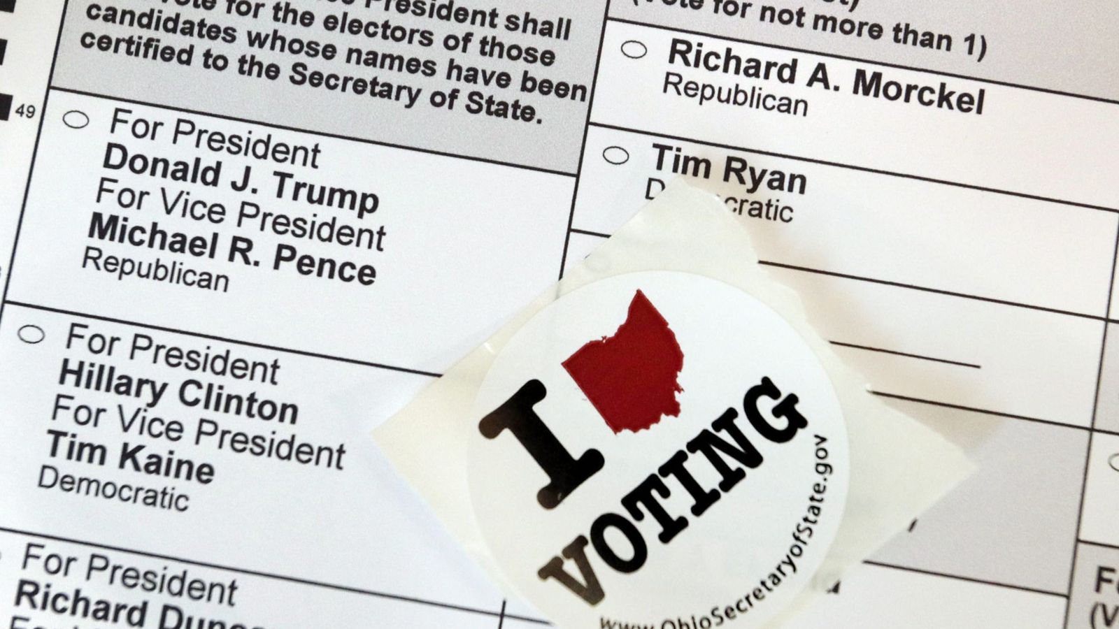 Foto: Papeleta sin rellenar en las elecciones de Estados Unidos. (EFE)