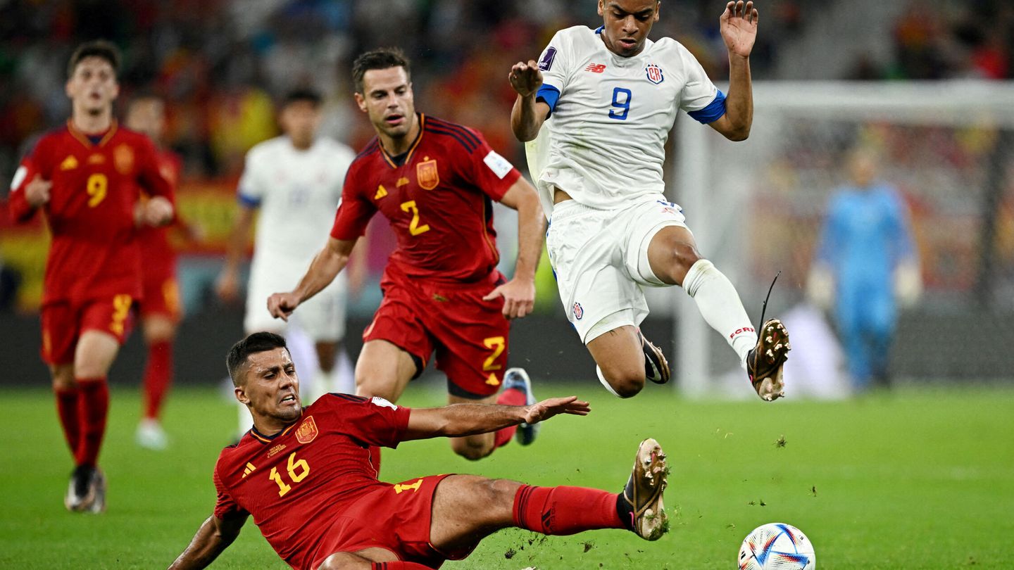 Rodri, en el partido contra Costa Rica. (Reuters/ Dylan Martinez)
