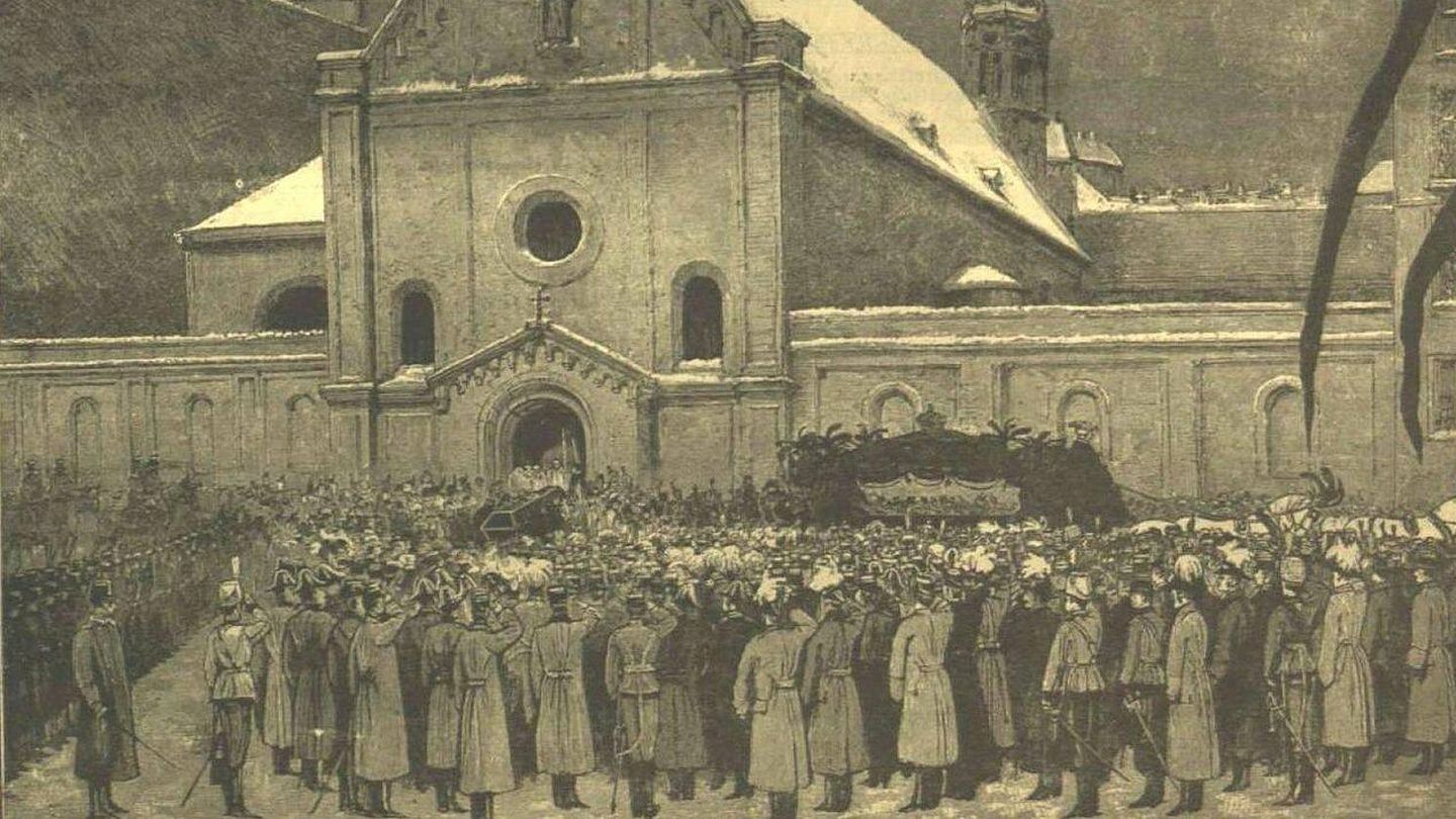 Funeral de Rodolfo, dibujo de la época.