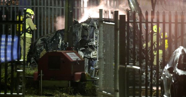 Foto: Así quedó el helicóptero tras el accidente. (Reuters)