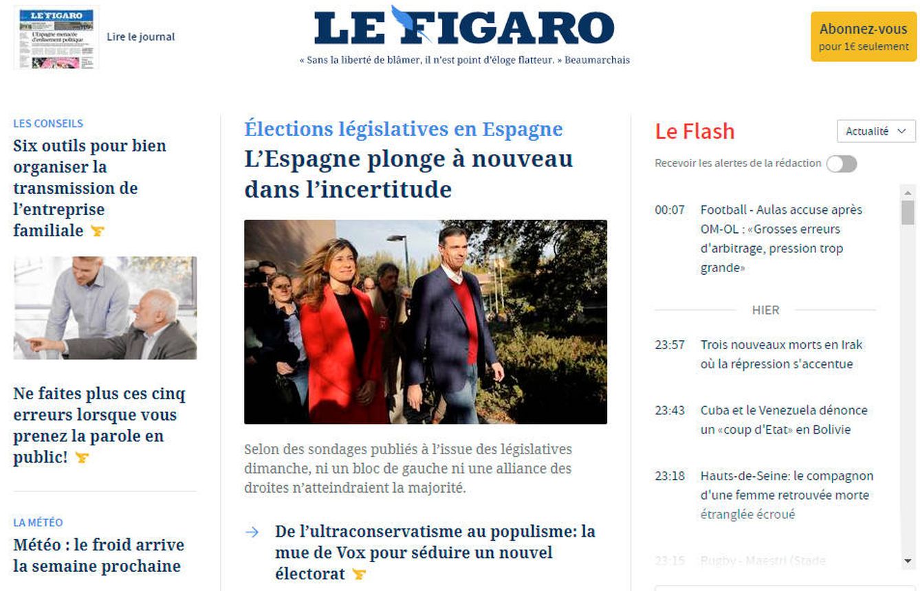 Portada de 'Le Figaro'.