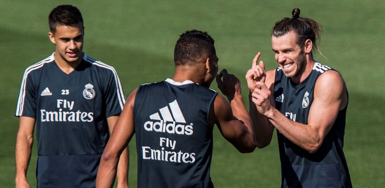 Casemiro y Bale, en un entrenamiento. (EFE)