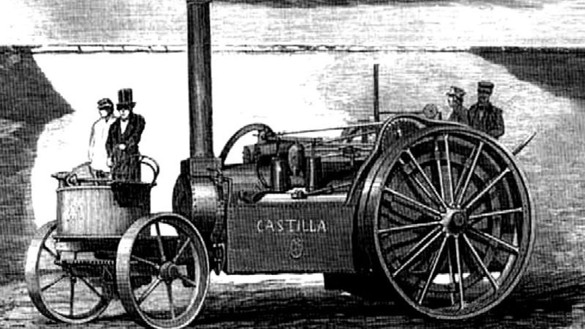 Pedro Ribera y locomóvil el primer vehículo de vapor circuló España