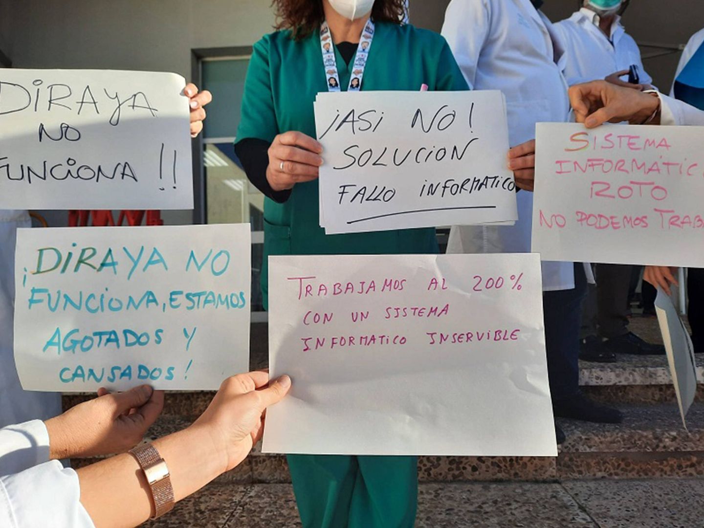 Protestas de facultativos contra Diraya. (Sindicato de Médicos de Málaga)
