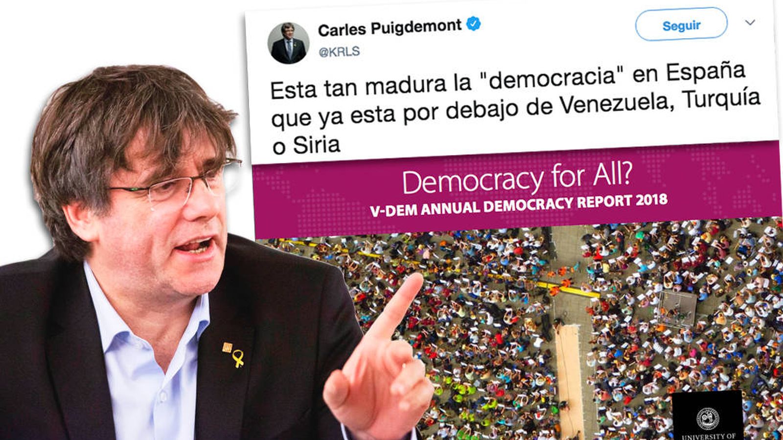 Foto: El tuit de Puigdemont sobre el 'informe sueco'.