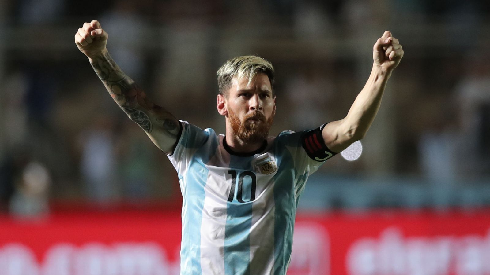 Foto: Messi celebra su gol a Colombia con Argentina. (EFE)