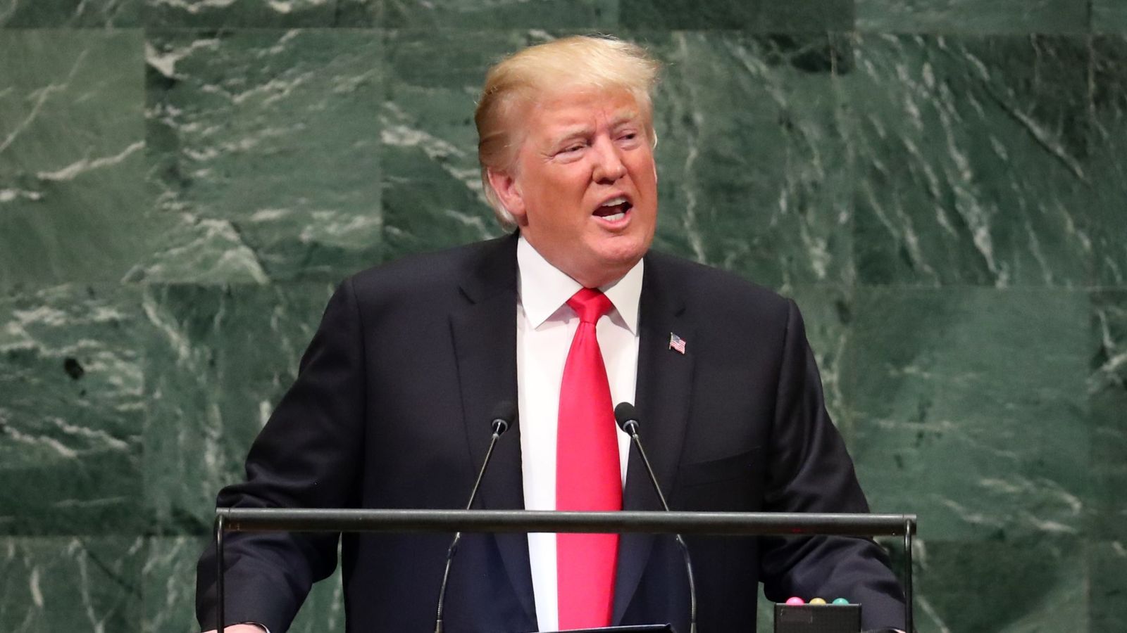 Foto: El presidente de EEUU, Donald Trump, durante su intervención en la Asamblea General de la ONU, en Nueva York. (Reuters)