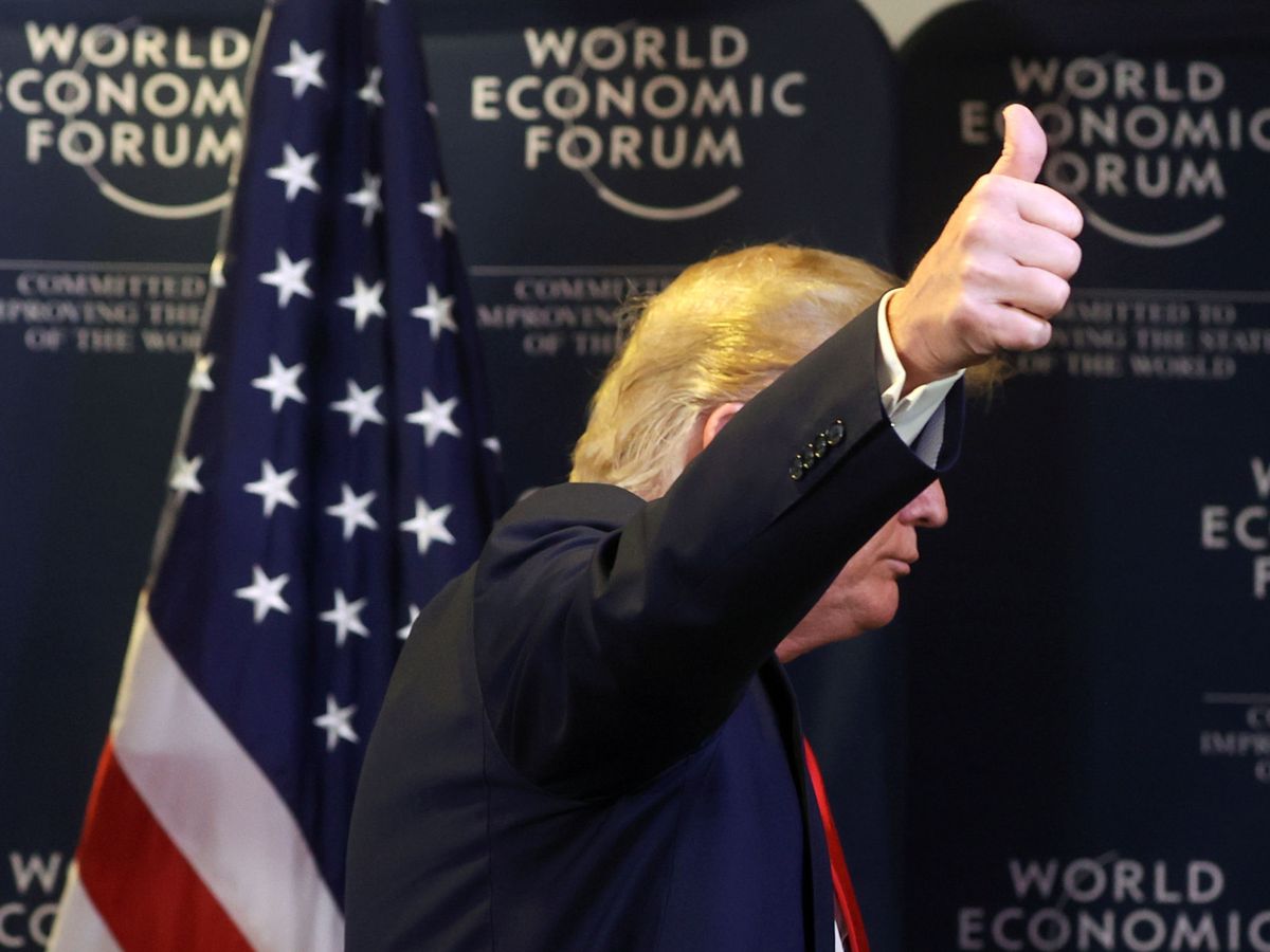 Foto: El presidente de EEUU, Donald Trump, en Davos, Suiza. (Reuters)