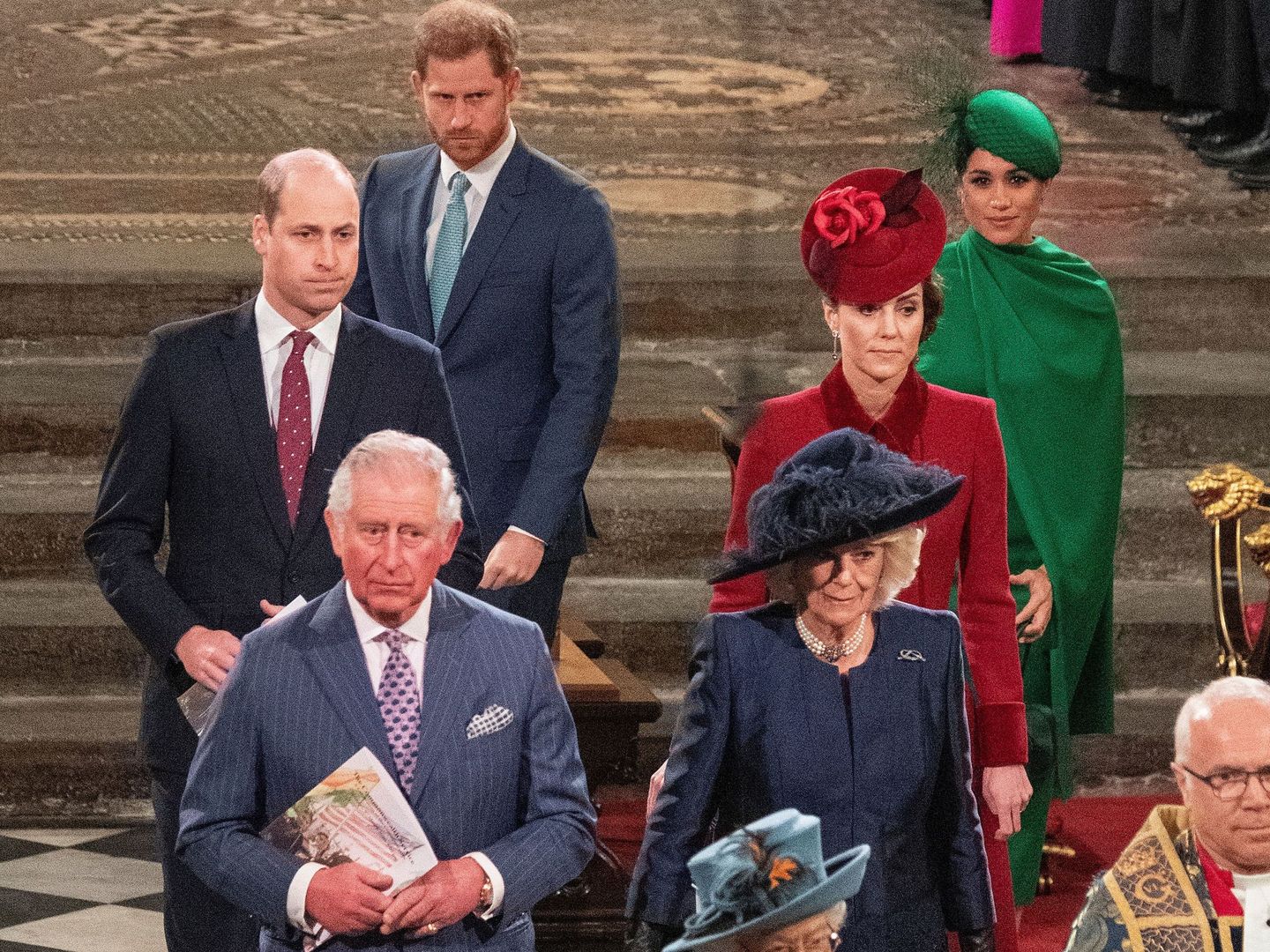 Meghan y Harry, en su último compromiso con la familia real. (Reuters)