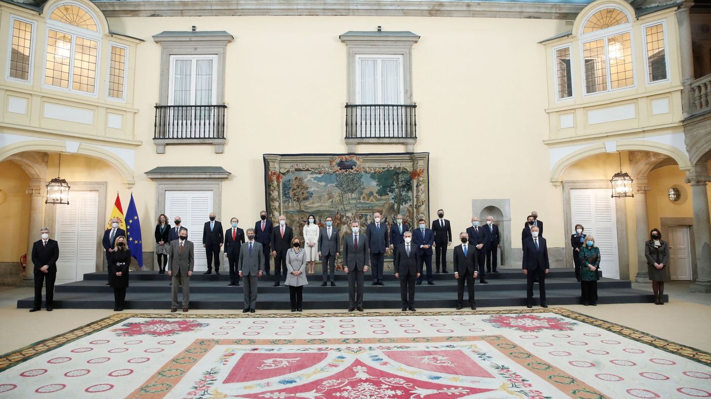Una audiencia de Felipe VI en el palacio de El Pardo, gestionado por Patrimonio. (EFE)