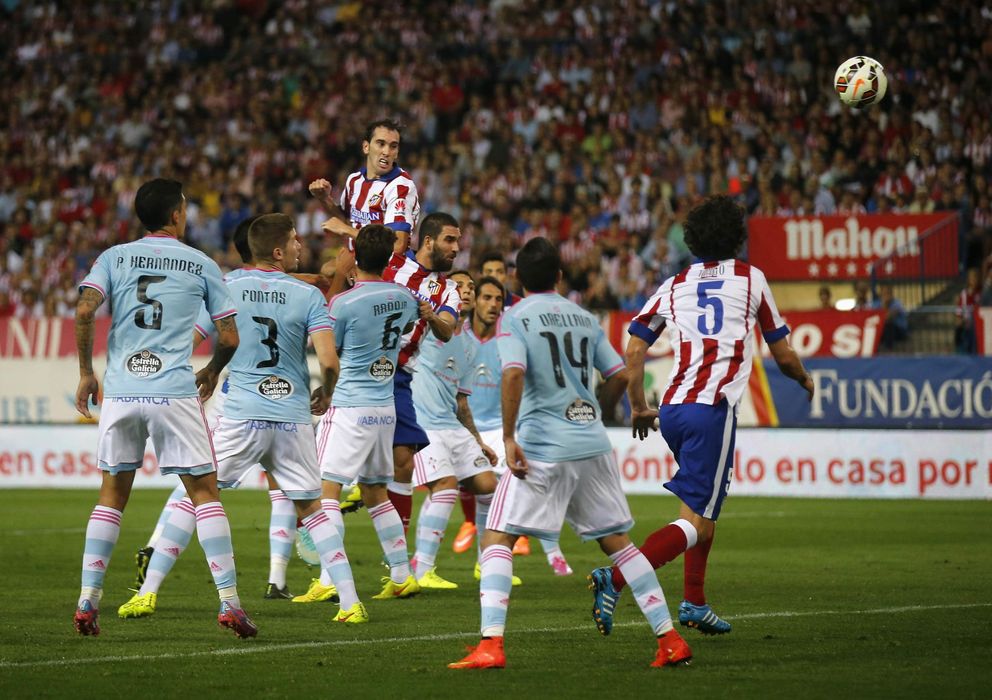 Foto: Godín, uno de los estiletes ofensivos a balón parado del Atlético de Madrid. 