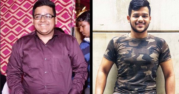 Foto: Shubham Singhal, antes y después de su dieta. Foto: Instagram
