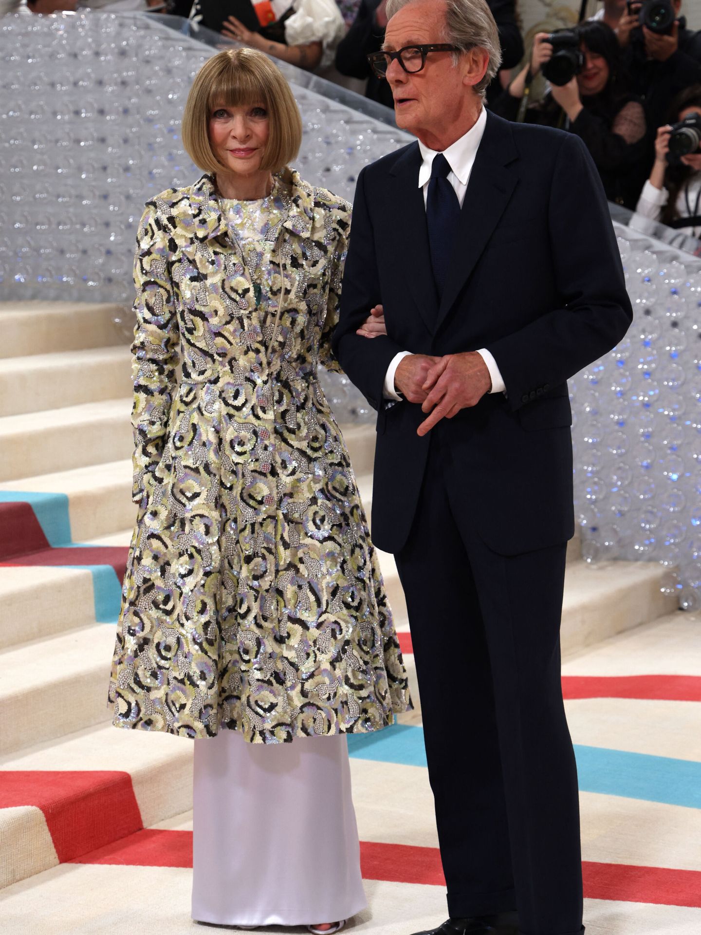 Anna Wintour y Bill Nighy. (Reuters/Andrew Kelly)