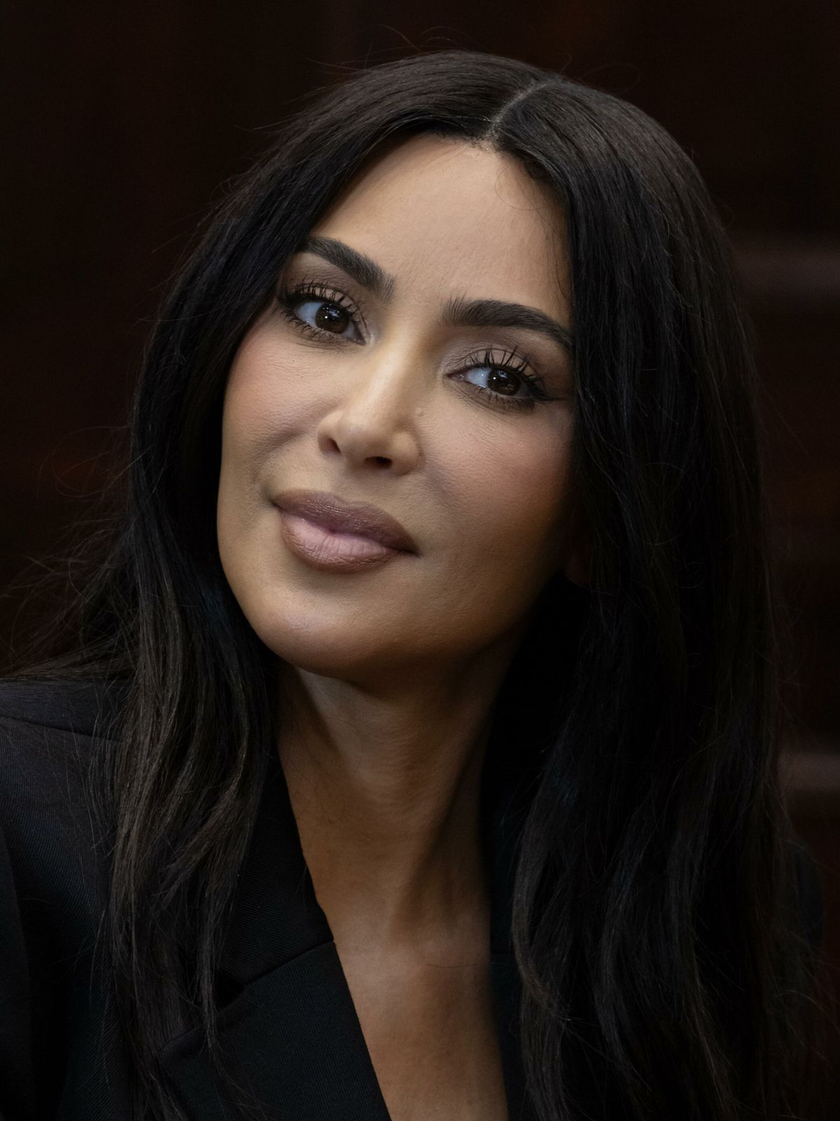 Kim Kardashian en su encuentro con Kamala Harris. (EFE/EPA/Michael Reynolds/Pool)
