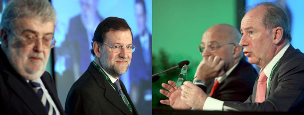 Foto: Rajoy se impone a Rato y Montilla en casa del empresariado catalán