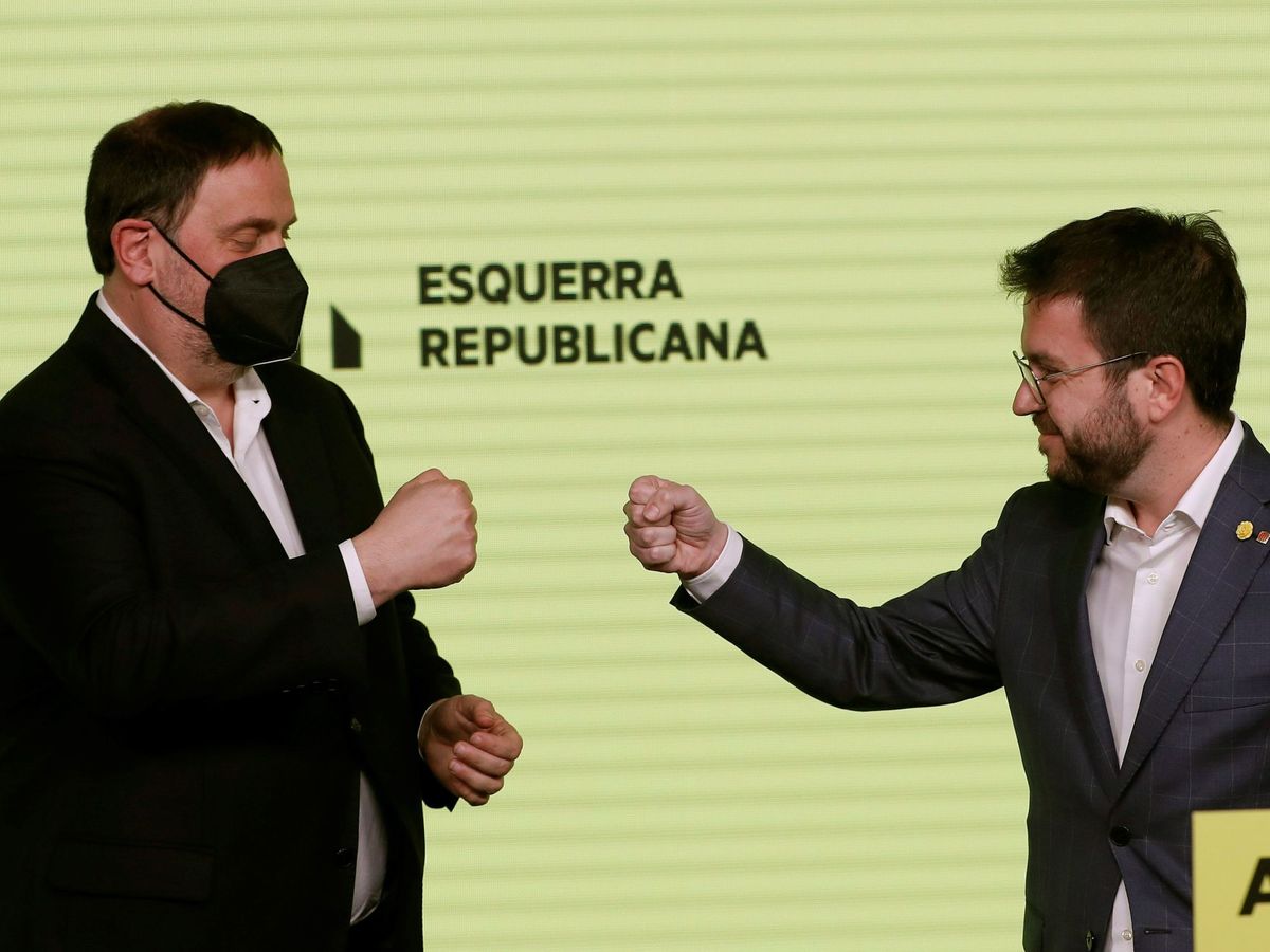 Foto: Oriol Junqueras y Pere Aragonès. (EFE/Alberto Estévez)