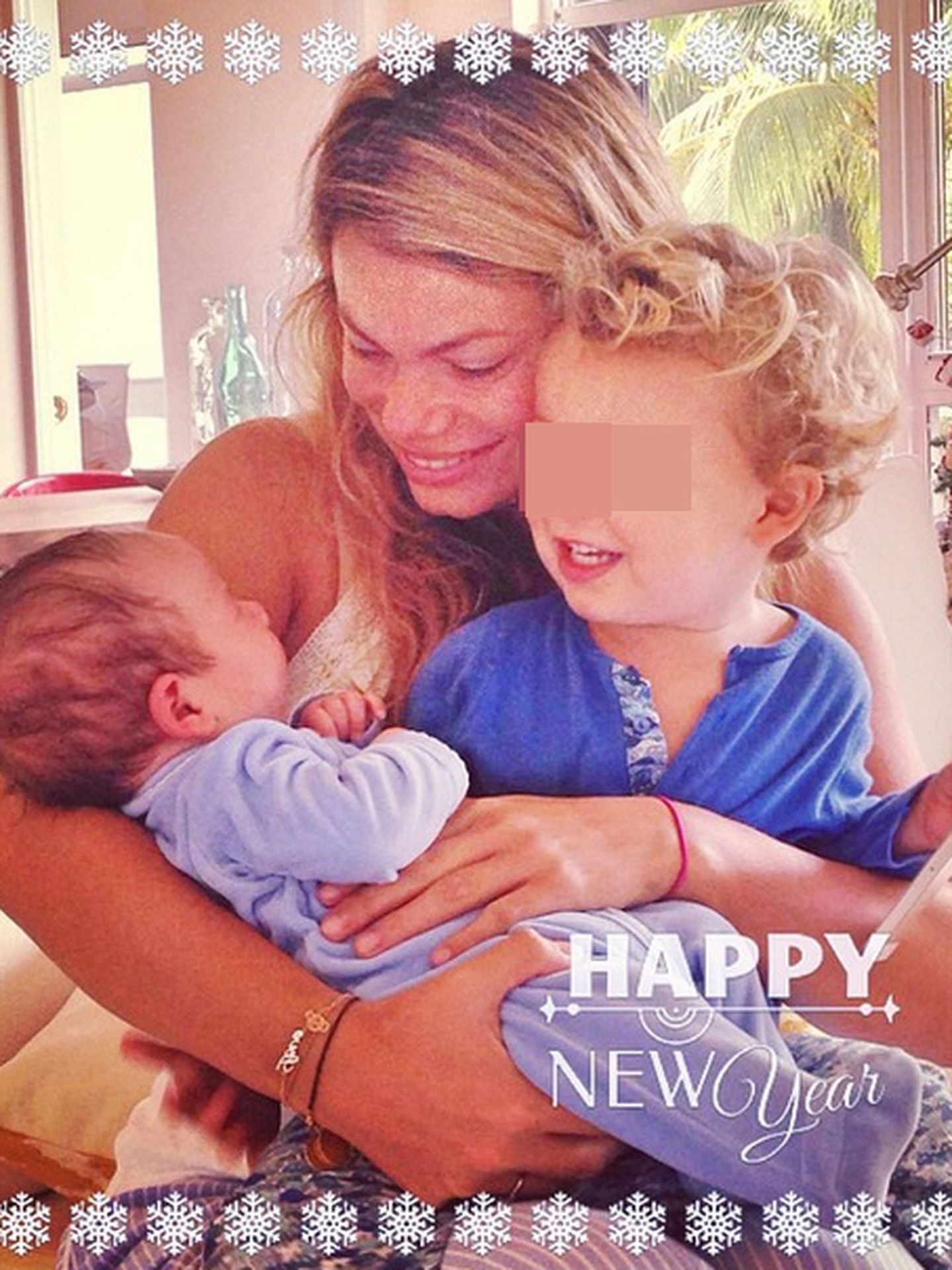 Carla junto a sus hijos celebrando el año nuevo en Miami (Intagram)