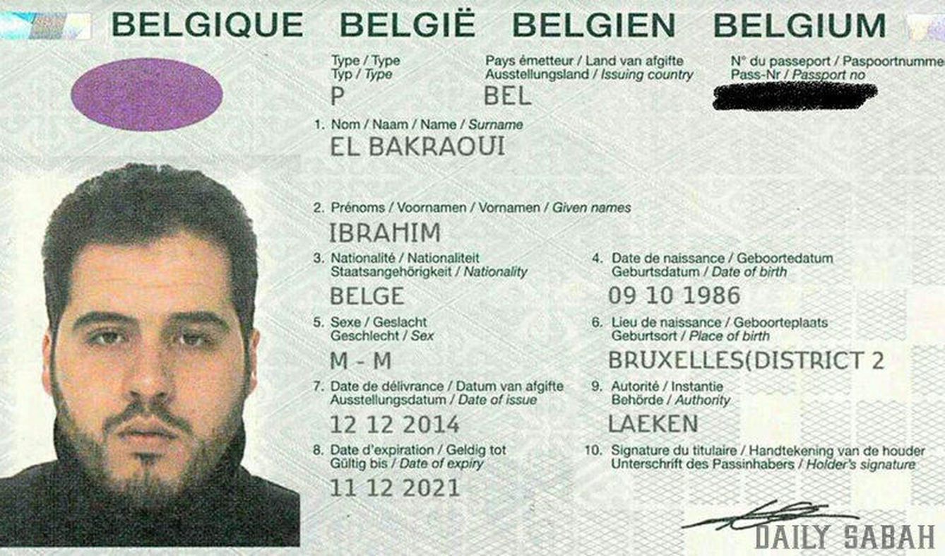 El pasaporte de Ibrahim El Bakraoui, facilitado por la policía turca al diario 'Daily Sabah'