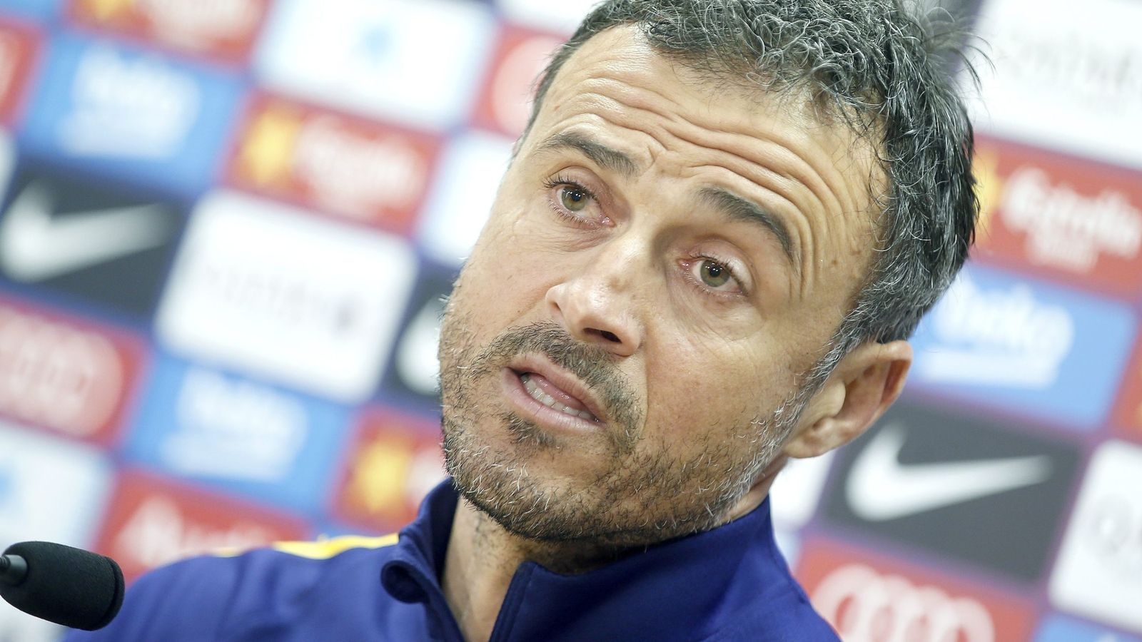 Foto: Luis Enrique, entrenador del Barcelona, en rueda de prensa (Efe).