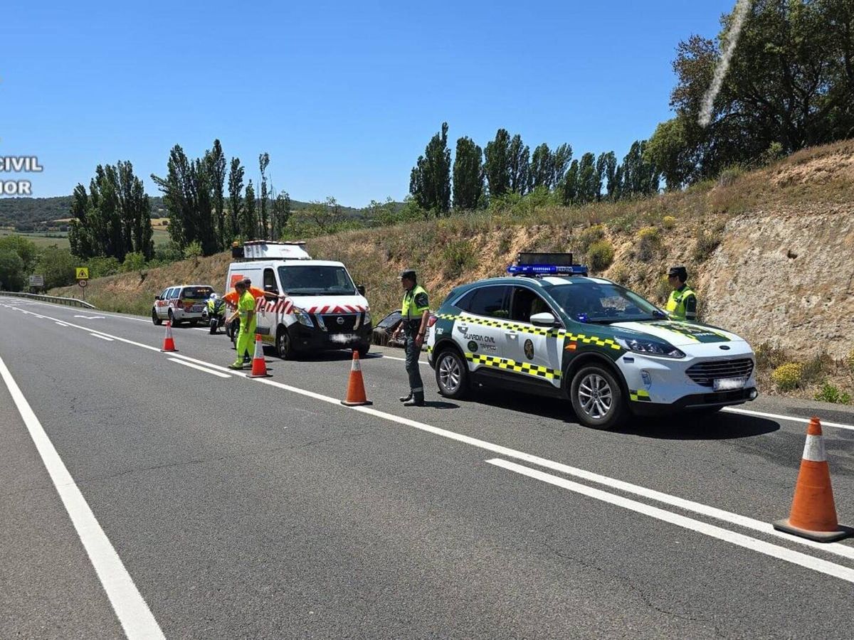 Foto: Punto kilométrico en el que ha ocurrido el accidente. (Guardia Civil de Huesca/Europa Press)