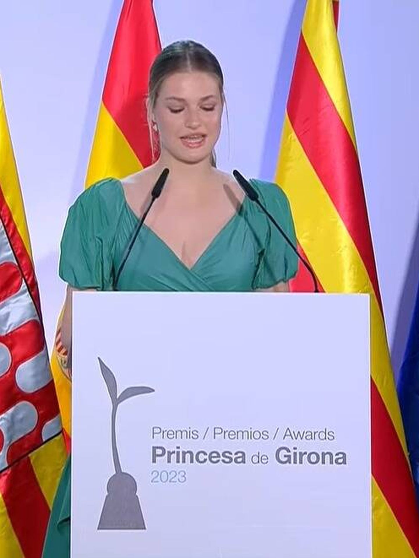 La princesa Leonor, durante su discurso. (TVE)