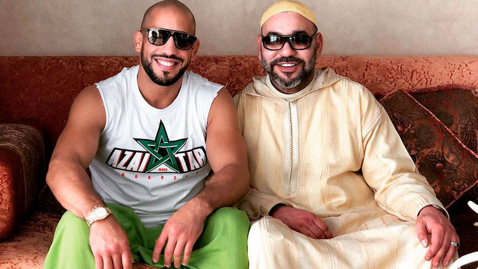 Foto: El boxeador conocido como Gladiator y Mohamed VI. (Instagram)