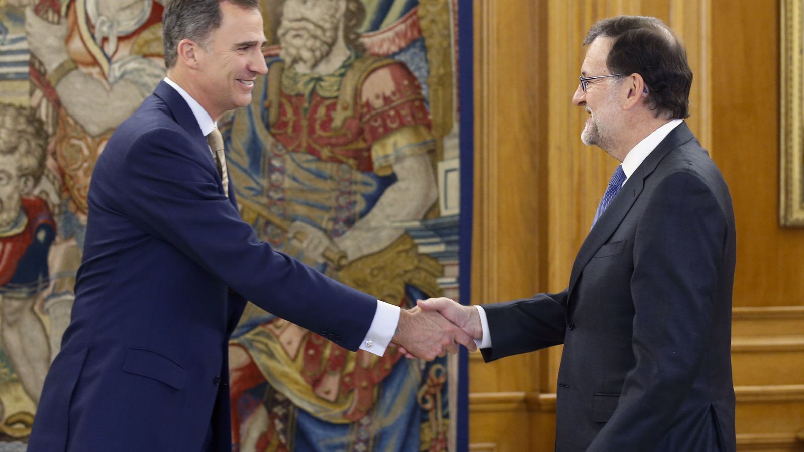 Foto:  El rey Felipe VI recibe al presidente del Gobierno en funciones, Mariano Rajoy. (EFE)
