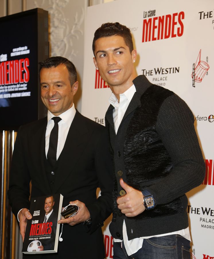 Foto: El futbolista Cristiano Ronaldo y Jorge Mendes.