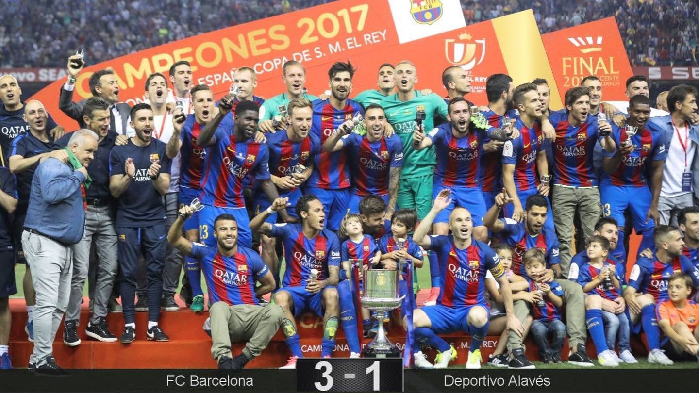 Es la tercera Copa del Rey seguida que gana el FC Barcelona, la quinta en las últimas nueve temporadas. (EFE)