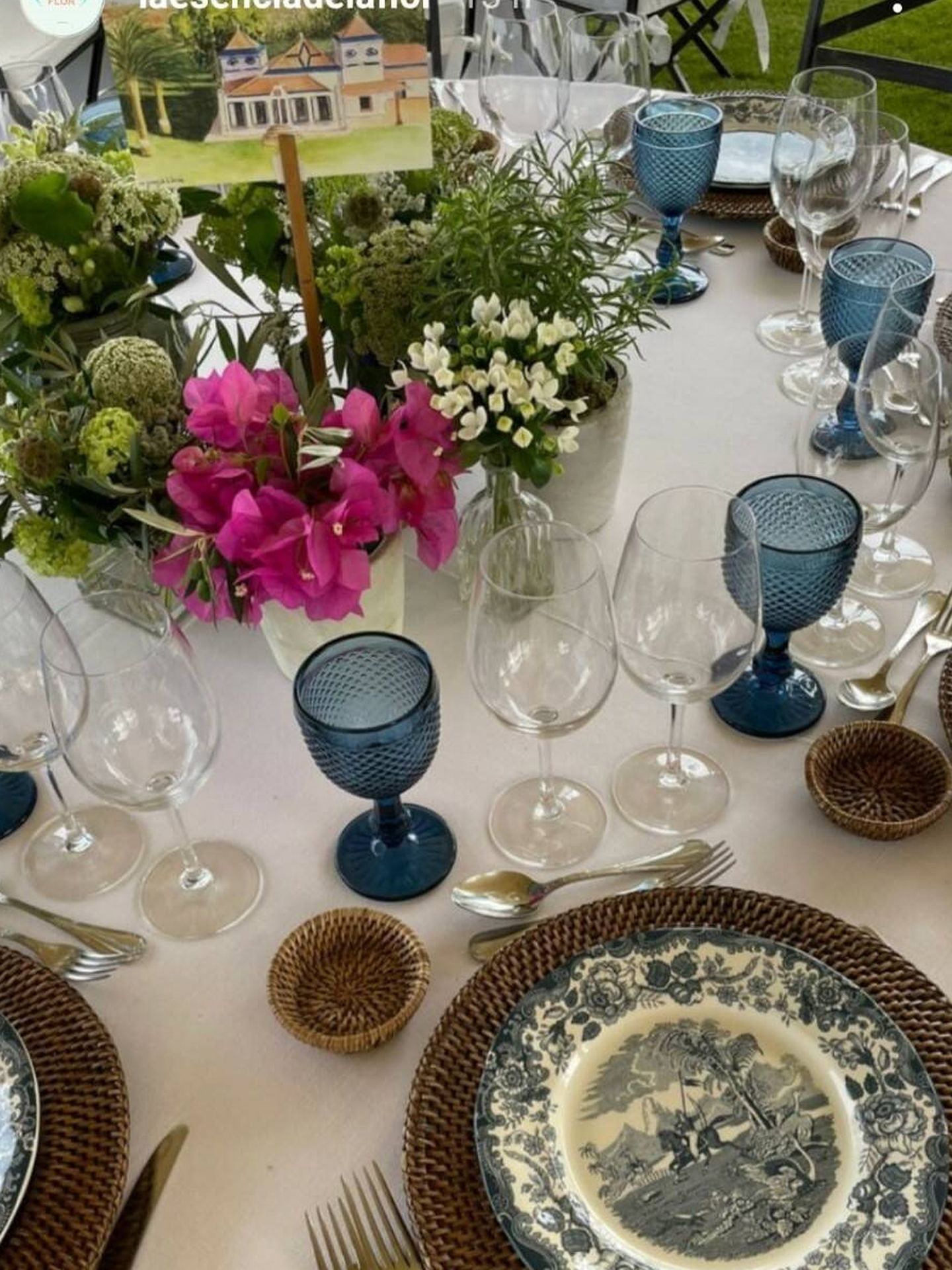 La decoración de las mesas de la boda de Ymelda Bilbao y Borja Mesa-Jareño. (Redes sociales)