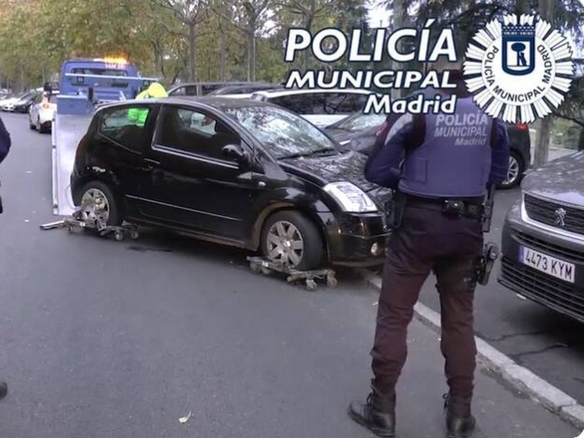 Foto: El coche con el que se produjo el atropello. (Policía Municipal de Madrid)