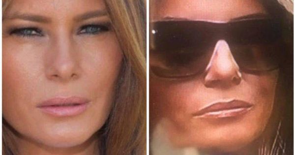 Foto: Melania Trump y su supuesta doble en una imagen comparativa de Twitter. 