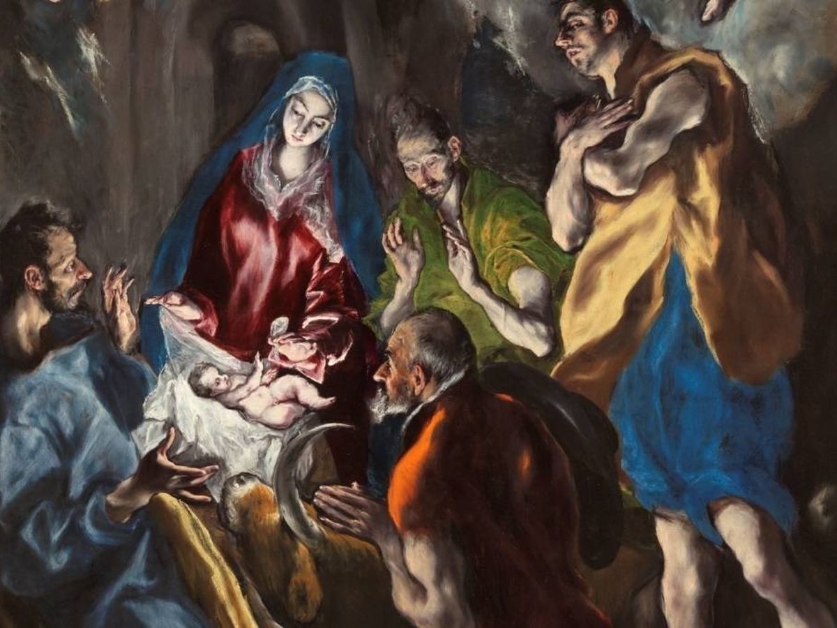 Foto: Adoración de los Pastores, de Doménikos Theotokópoulos, el Greco. (El Prado)