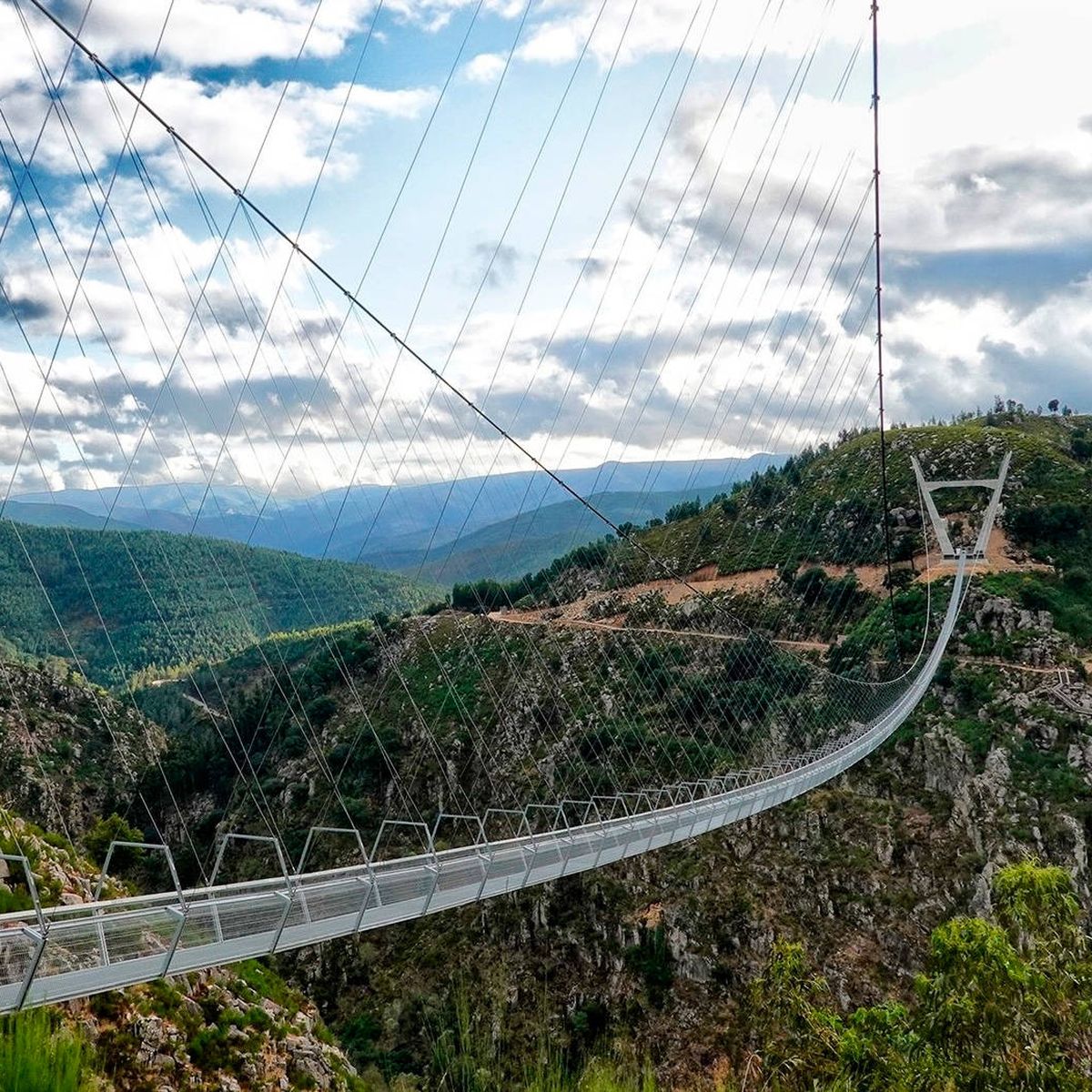 Alérgico sol Municipios Portugal inaugura el puente colgante peatonal más largo del planeta