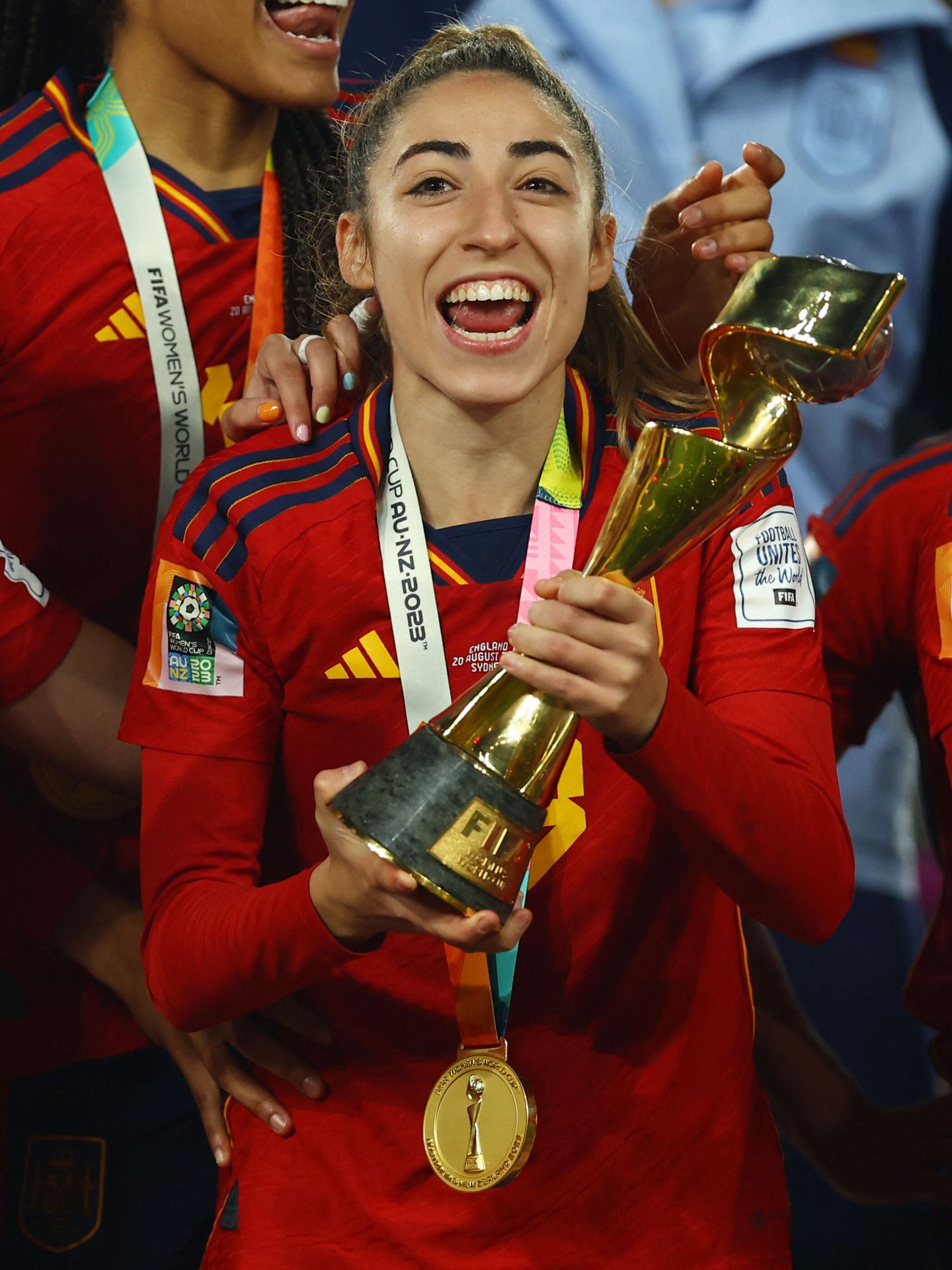 Olga Carmona, durante la celebración de la victoria de España. (Reuters/Hannah Mckay)