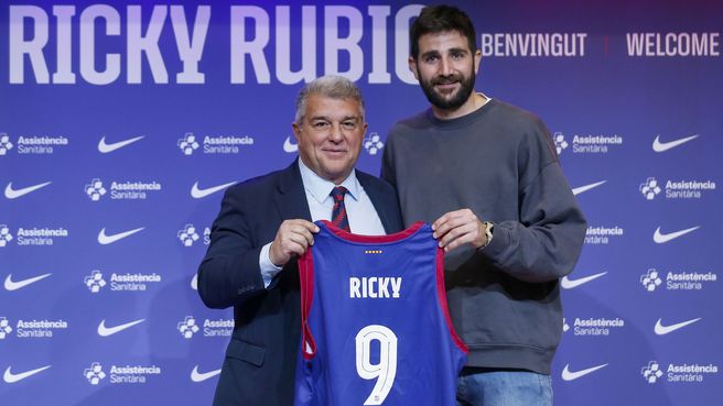 Foto de Ricky Rubio, presentado como nuevo jugador del Barça
