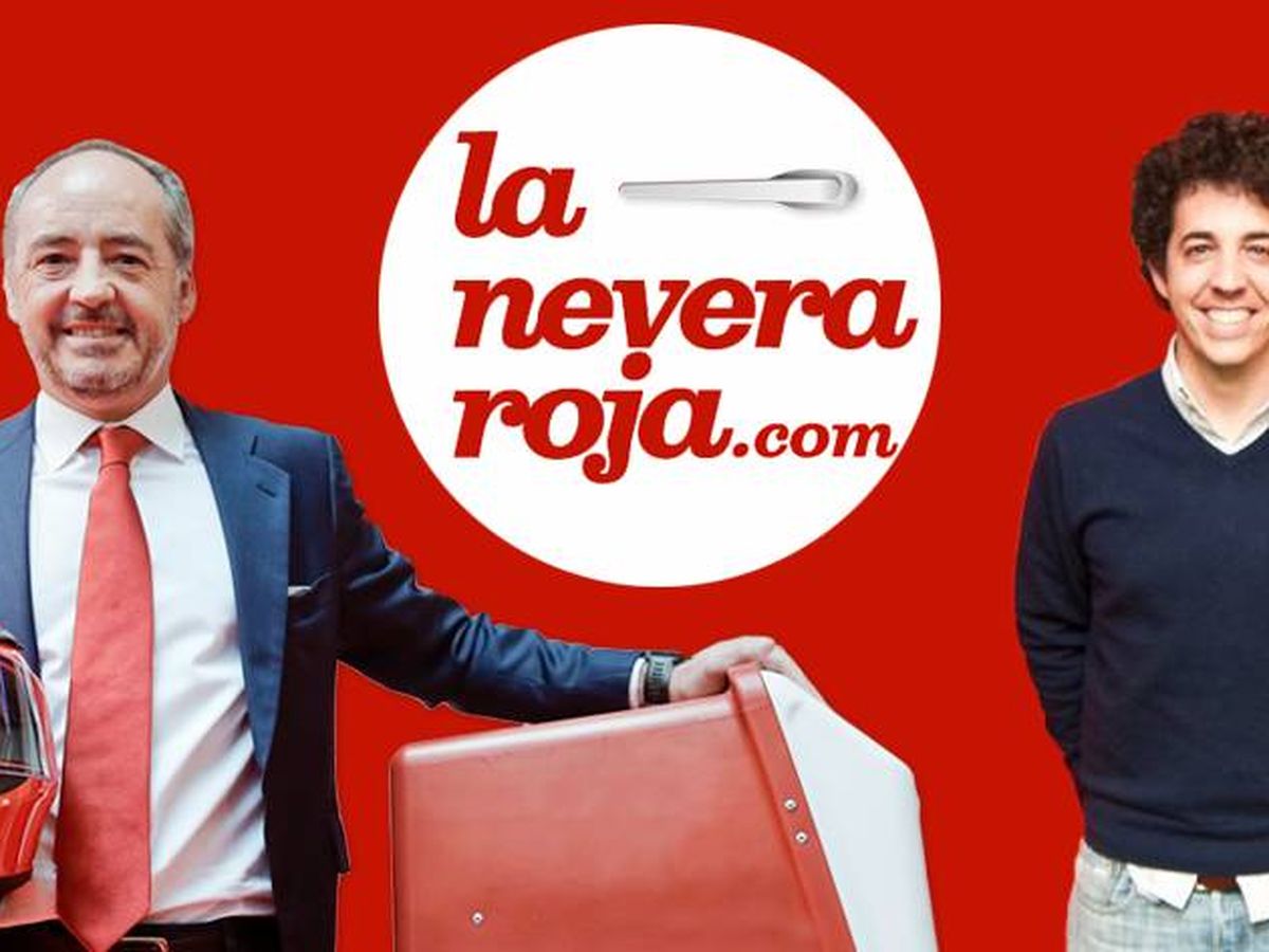 Foto: El presidente de Telepizza, Pablo Juantegui (i), junto al cofundador de La Nevera Roja, su hijo Íñigo Juantegui.