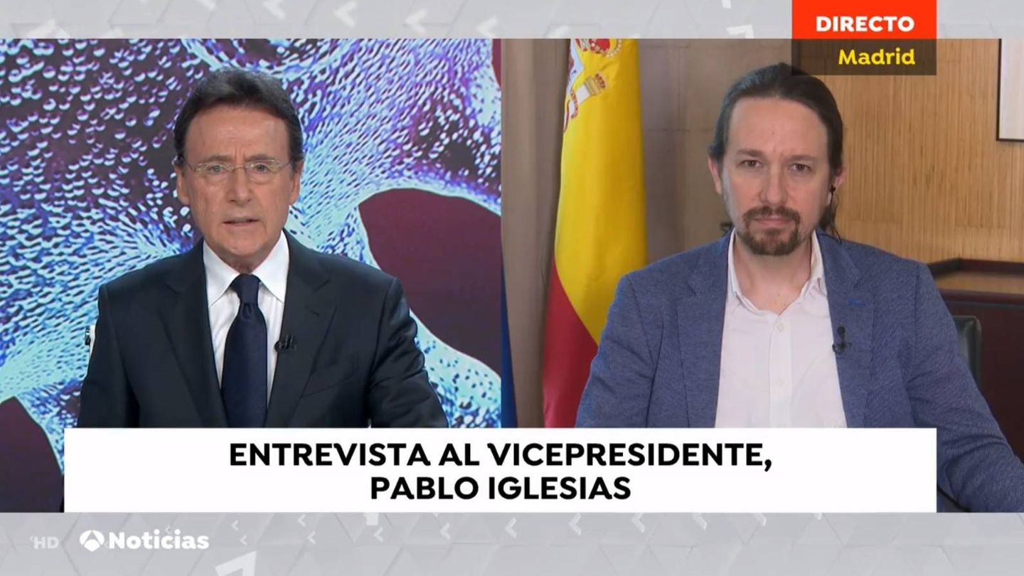 Prats entrevistando a Iglesias. ('Antena 3 noticias').